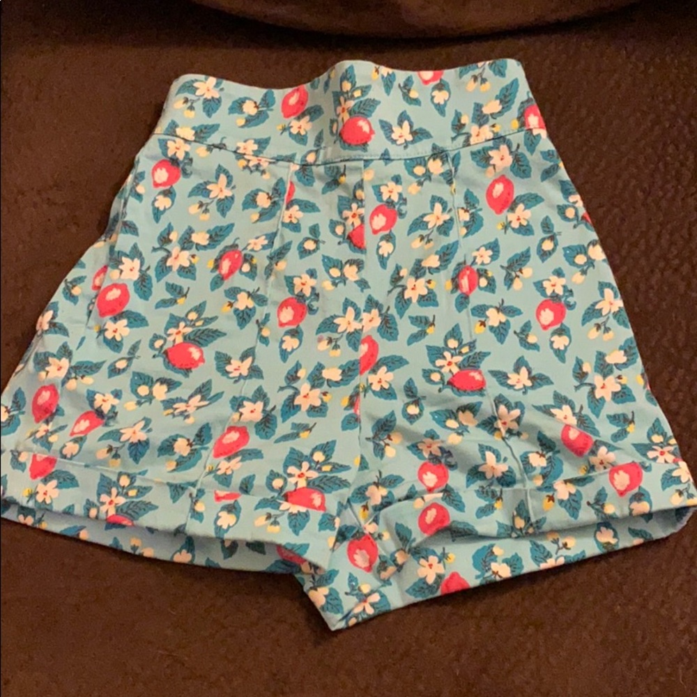 Pinup girl clothing blue lemonade shorts